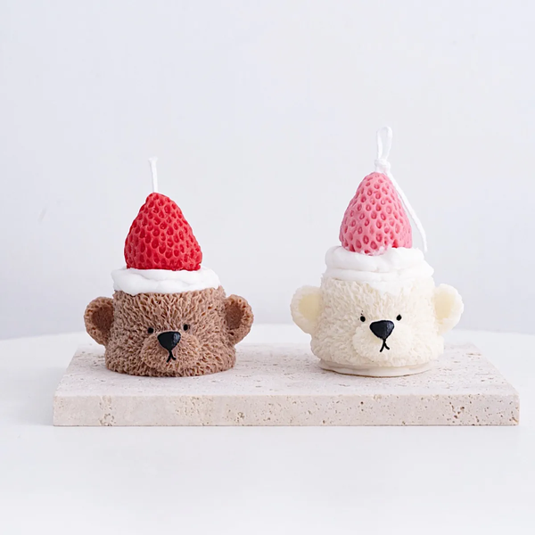 3D Flat-Top Bear Aromatherapy Candles: Limited-Edition Gift Set for Christmas, Weddings, and Birthdays